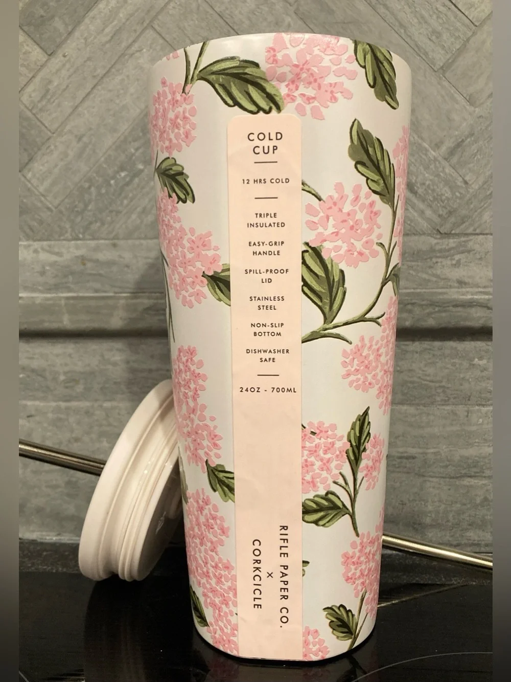 Rifle Paper Co. x Corkcicle Pink Floral Cold Cup Tumbler Ltd Edition (2)